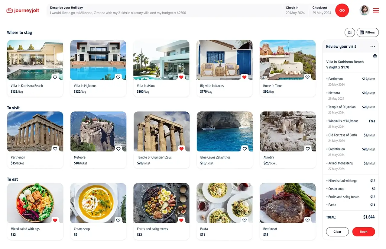 Booking app design
