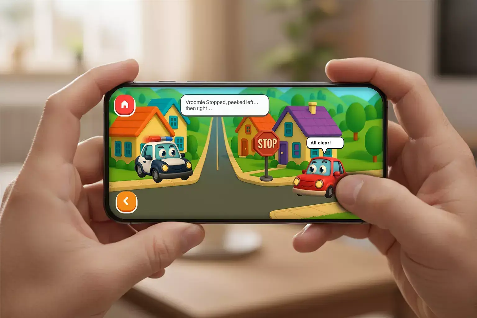 Child interacting with Laffari animated story on tablet