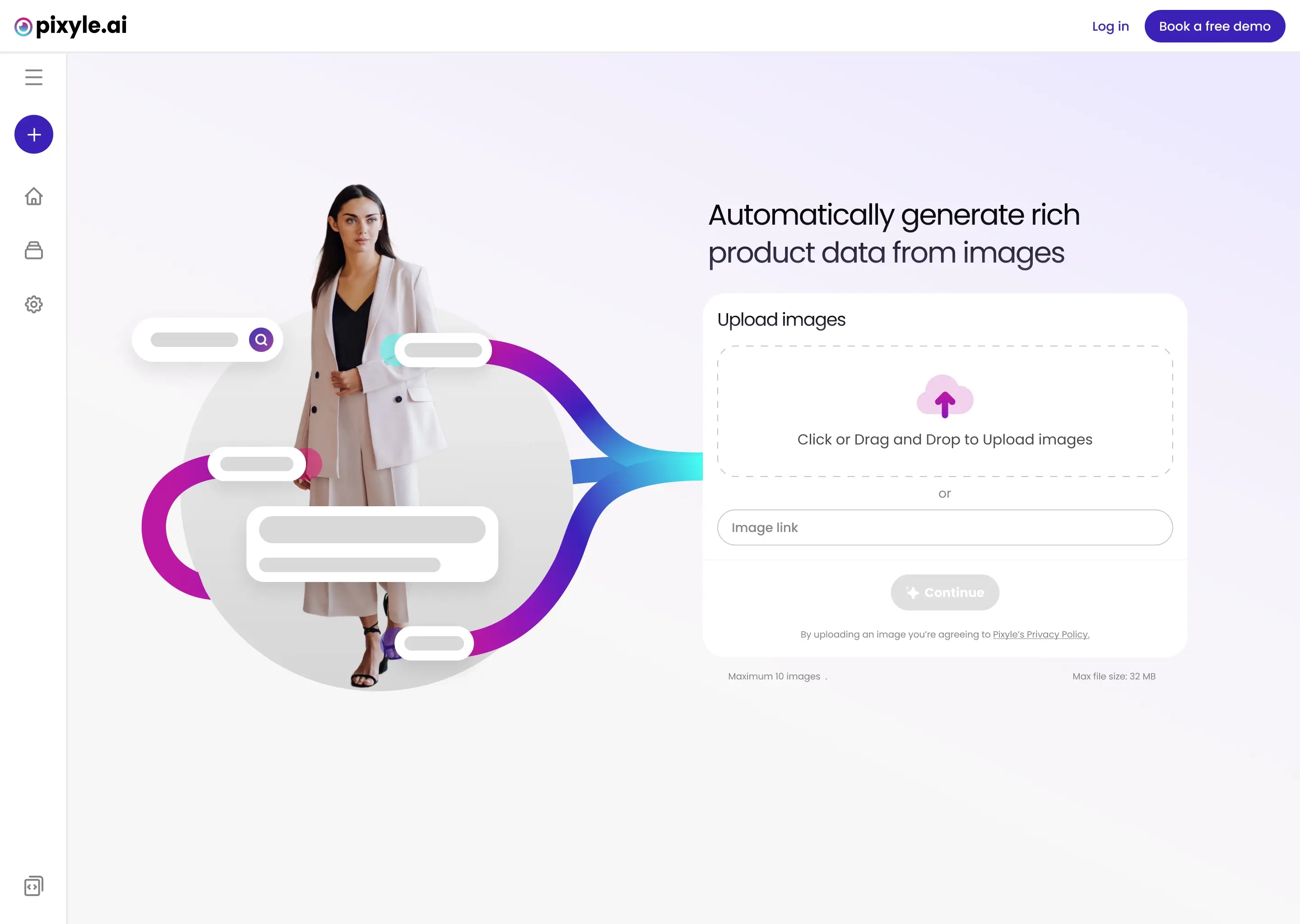Pixyle AI interactive demo screen