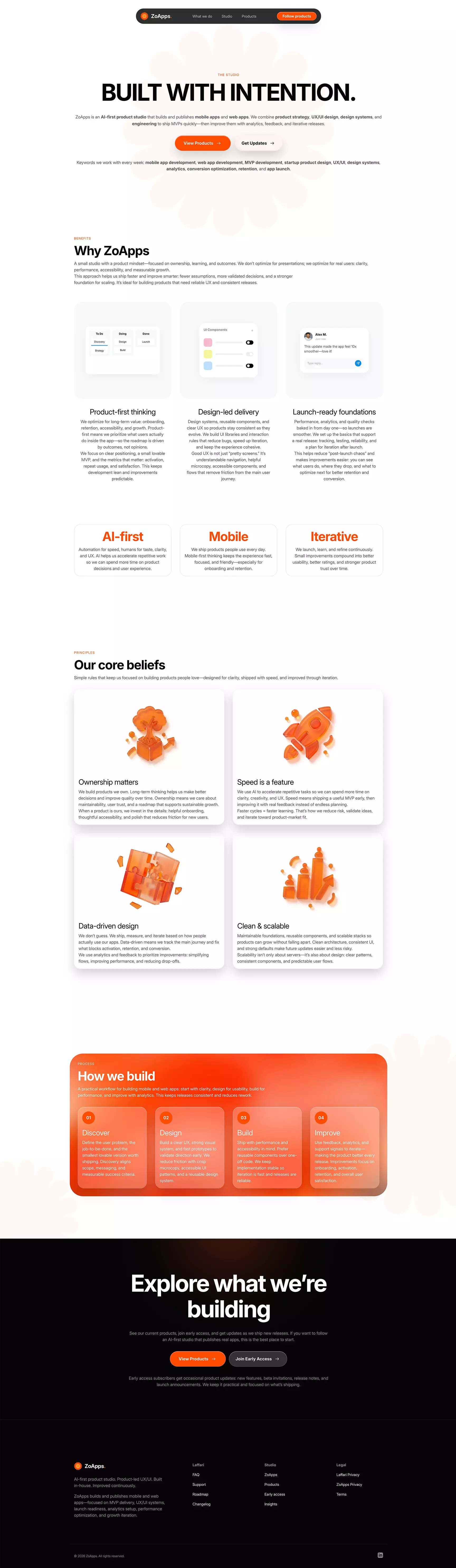 Zoapps Studio platform interface and workspace layout